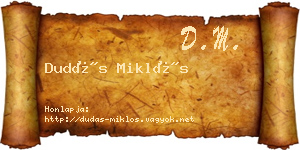 Dudás Miklós névjegykártya