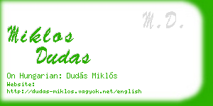 miklos dudas business card