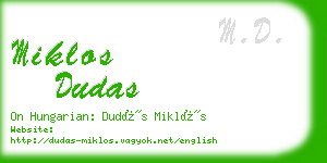 miklos dudas business card